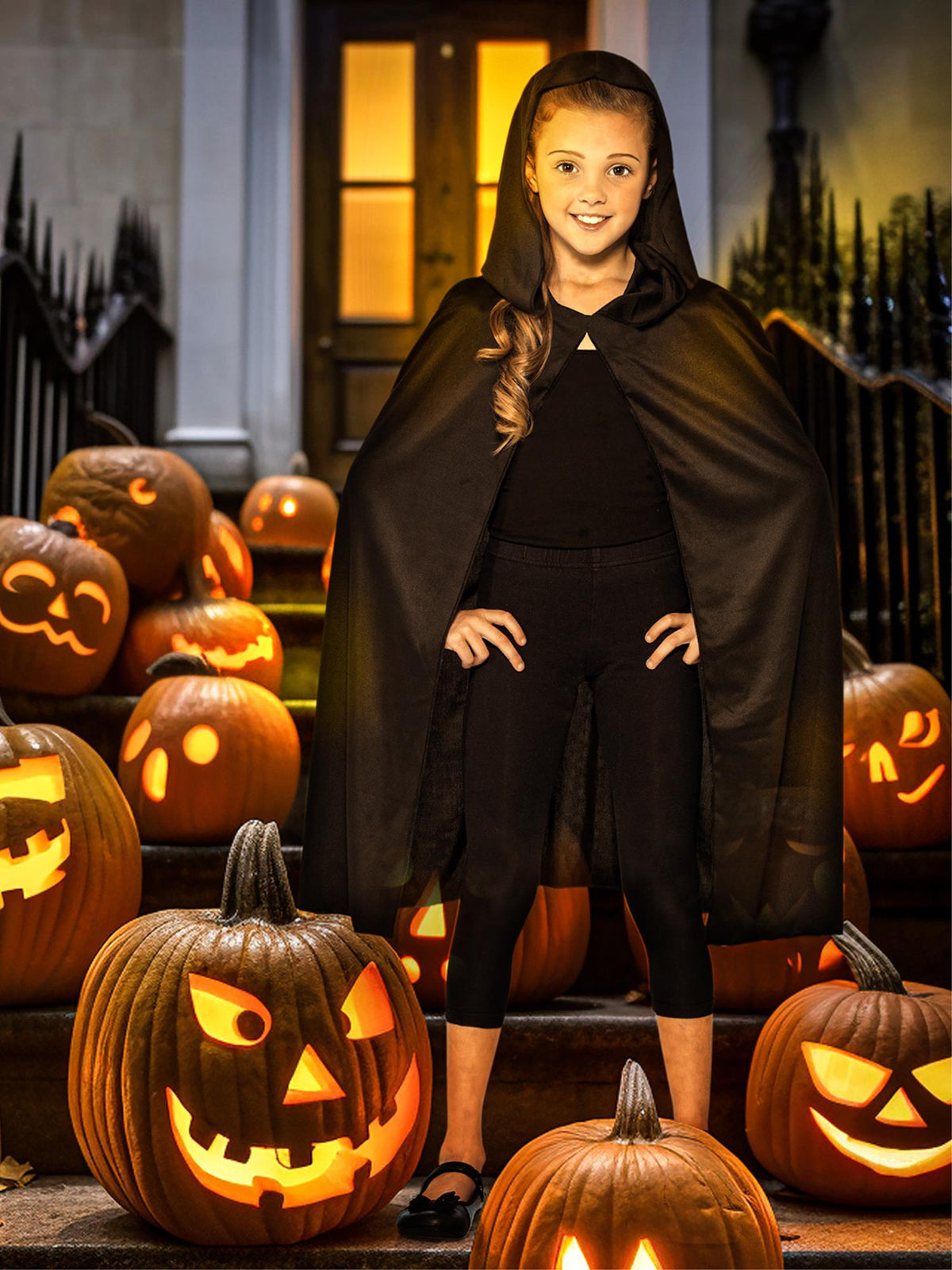 Hooded Cape, Black