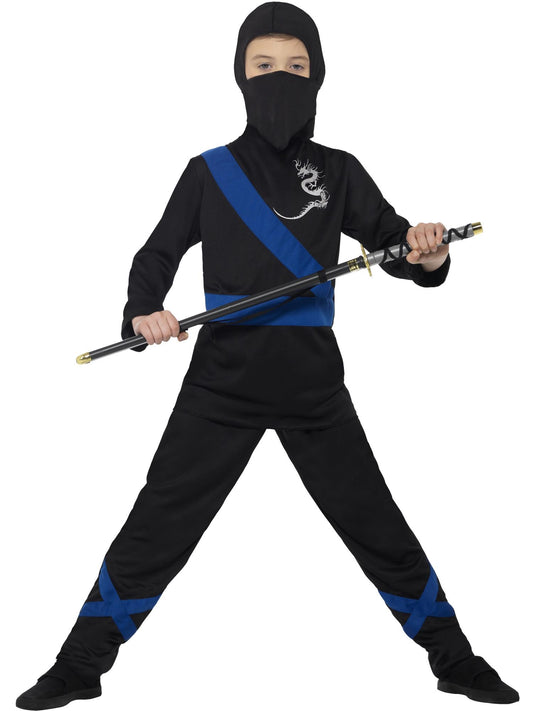 Ninja Assassin Costume, Black & Blue