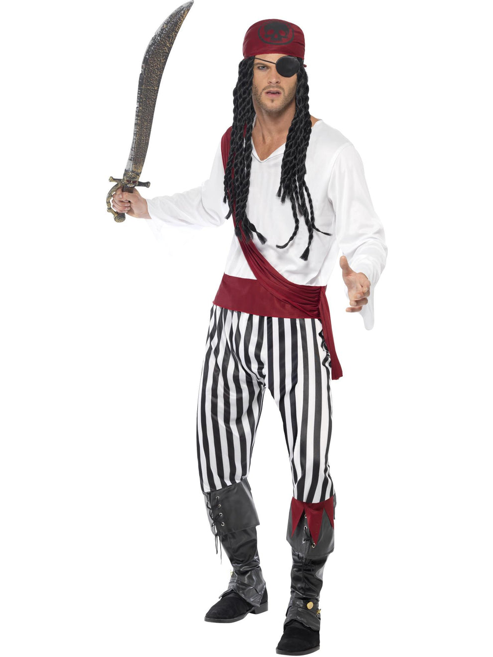 Pirate Man Costume, Black & White