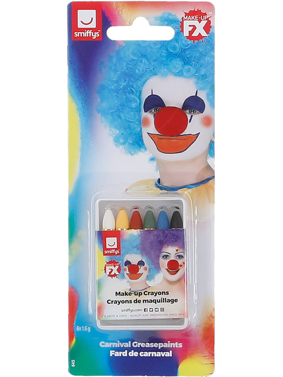 Smiffys Make-Up FX, Carnival Face/Body Crayons,