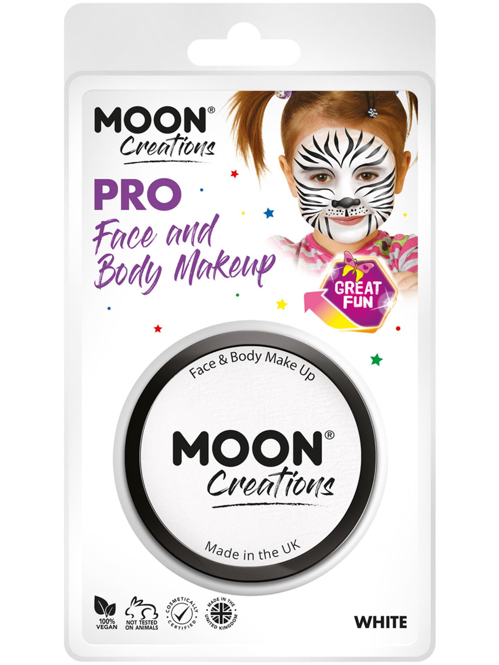 Moon Creations Pro Face Paint Cake Pot, White