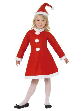 Santa Girl Costume, Red